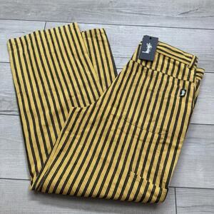 Stussy Men’s Black & Yellow Striped Corduroy Pants